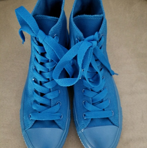 Converse All Star Monochrome All Blue High Tops - Picture 3 of 8